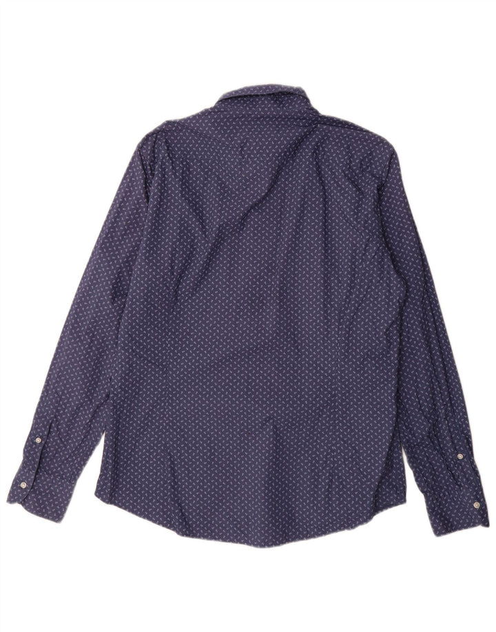 Zara Mens Shirt Large Navy Blue Floral
