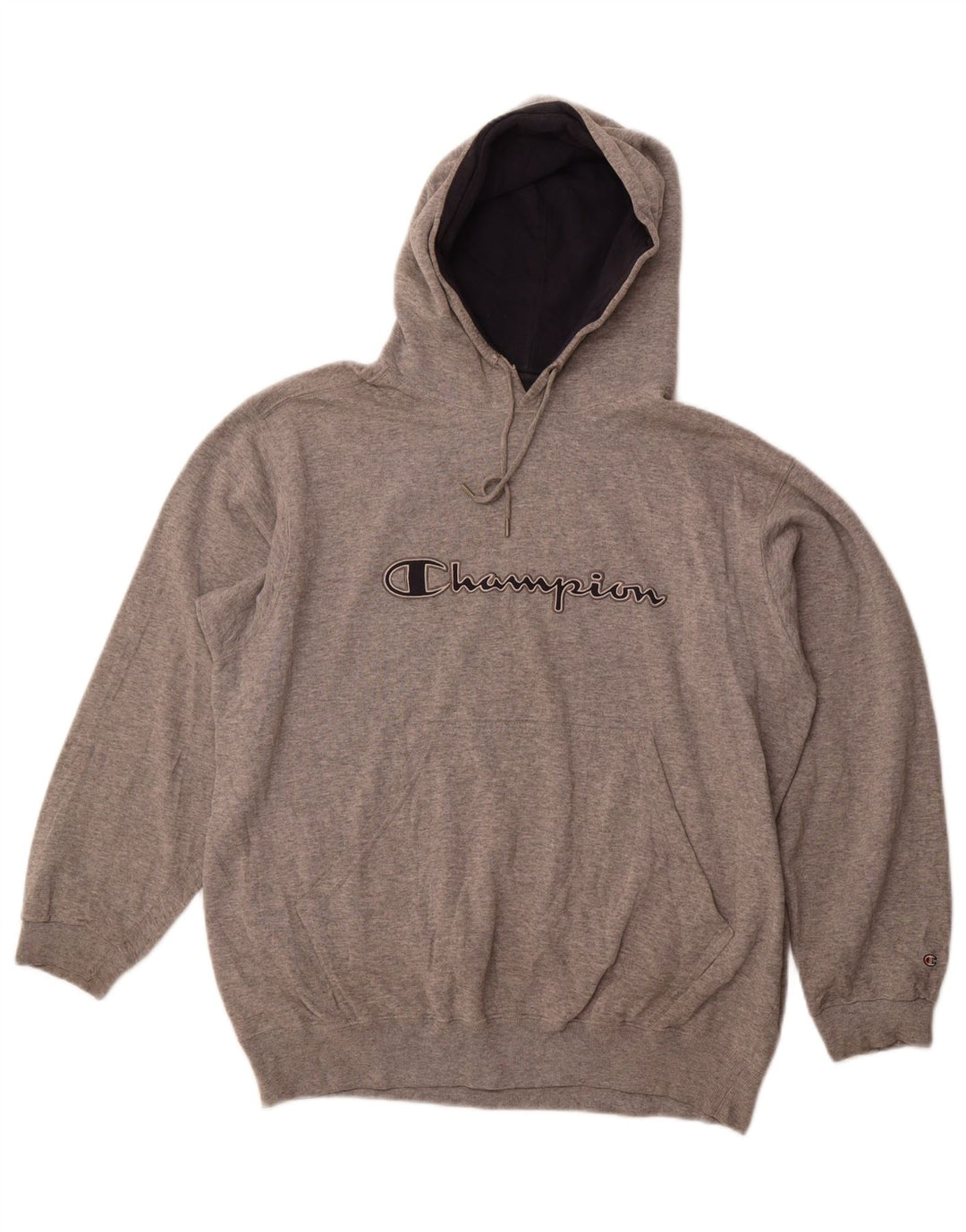 CHAMPION Mens Graphic Hoodie Jumper Large Grey