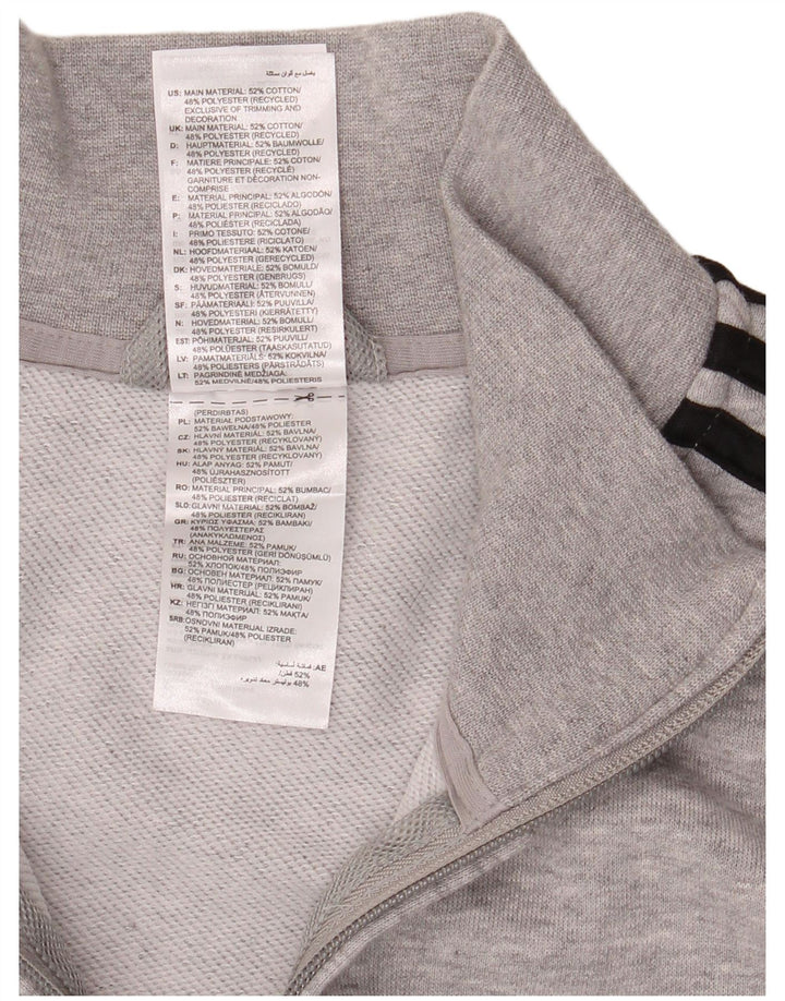 Adidas Womens Tracksuit Top Jacket Large Grey Flecked Cotton