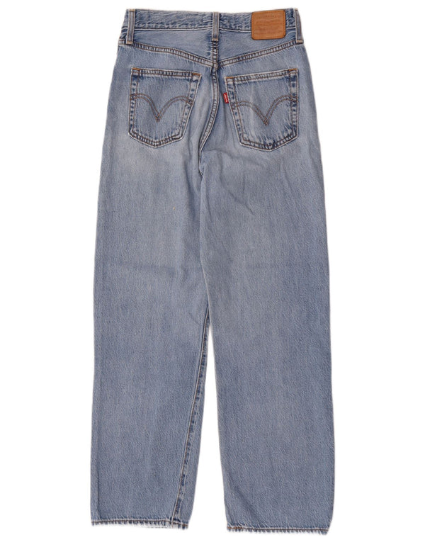 Levi's Womens Ribcage High Waist Straight Jeans W26 L27 Blue Cotton