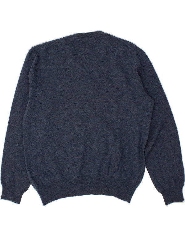 POLO RALPH LAUREN Pull col en V pour femme UK 16 Large Bleu Marine Laine
