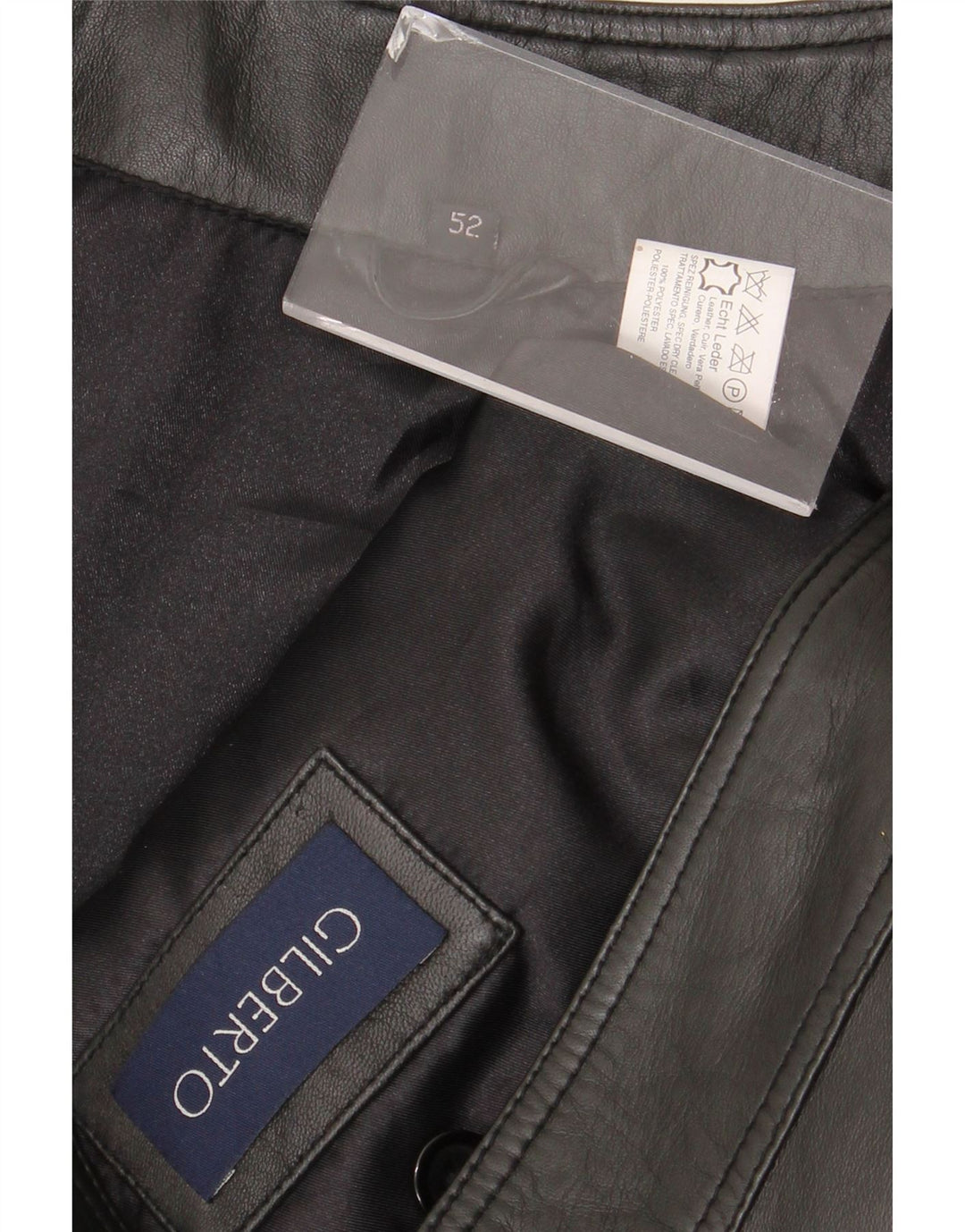 Gilberto Mens Leather Gilet IT 54 2XL Black Leather