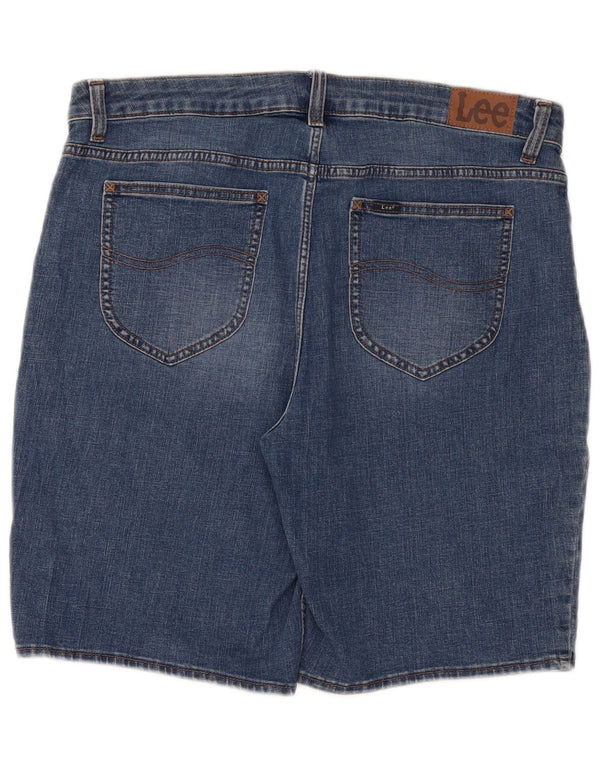 Lee Womens Mid Rise Regular Fit Bermuda Denim Shorts US 18 2XL W36 Blau