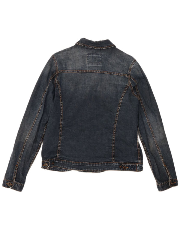 Fat Face Damen Jeansjacke UK 14 Mittelblaue Baumwolle