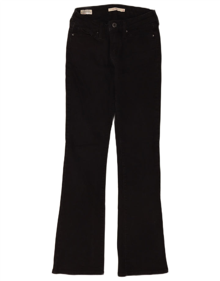 Levi's Womens 715 Bootcut Jeans W26 L32 Black Cotton