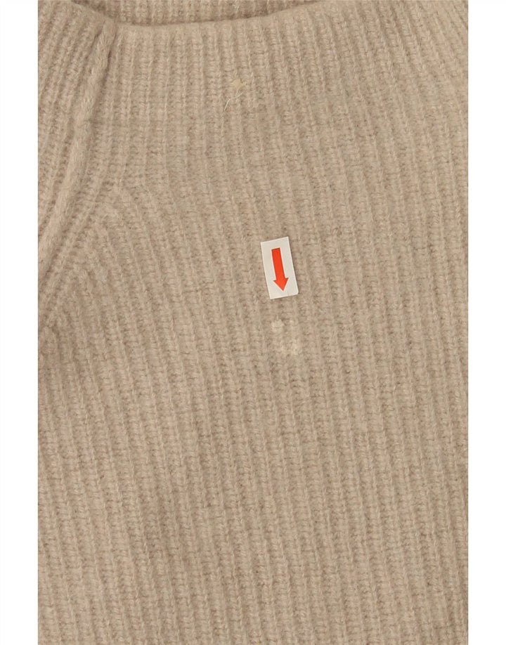 Maglione maglione da donna a collo alto Massimo Dutti UK 12 Lana beige medio