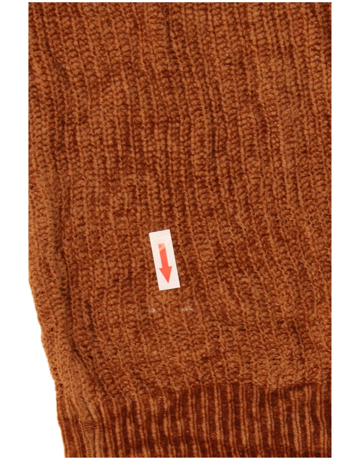 Zara Mens Crew Neck Jumper Sweater Large Brown
