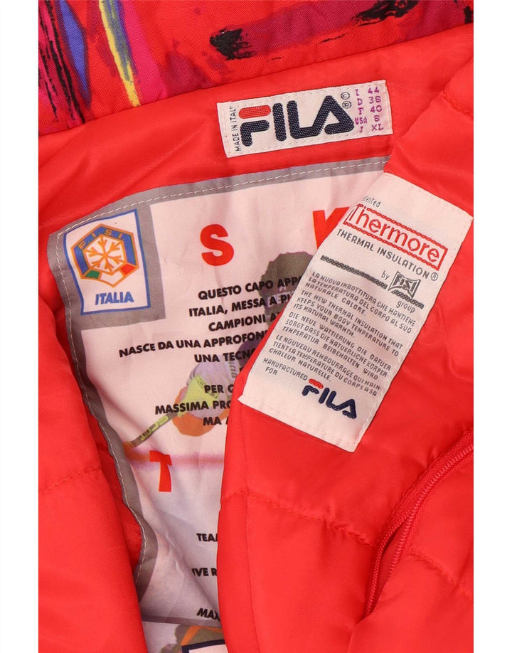 Fila Combinaison de ski à capuche pour femme IT 44 Rouge moyen géométrique