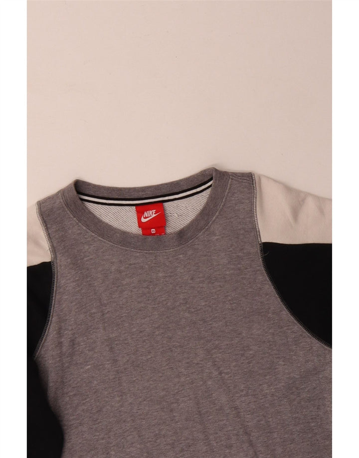 Nike Mens Sweatshirt Jumper XS Grey Colourblock Cotton