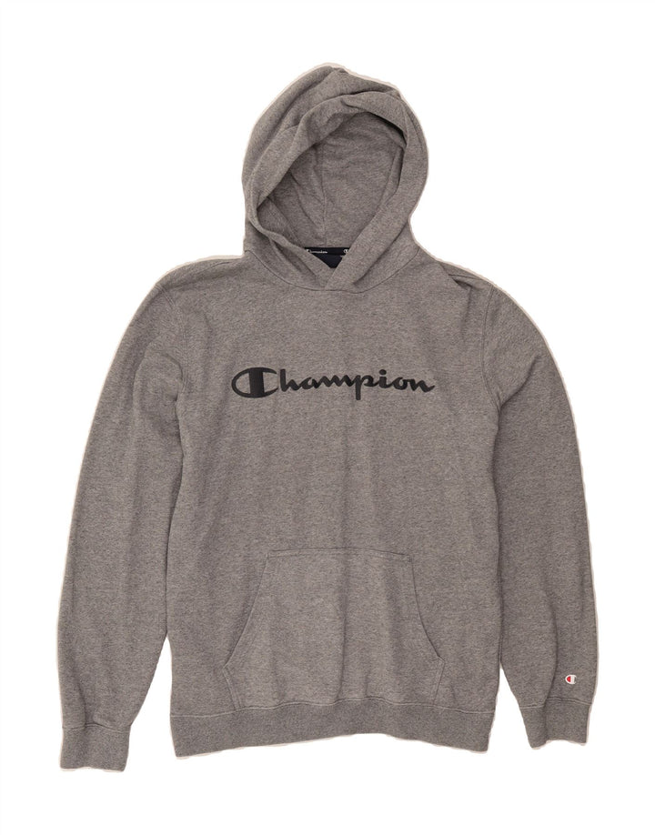 CHAMPION Mens Graphic Hoodie Jumper Large Grey Cotton Vintage Champion and Second-Hand Champion from Messina Hembry 