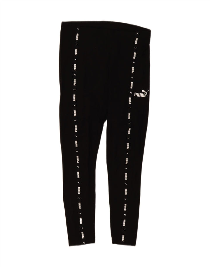 PUMA Womens Graphic Leggings UK 14 Medium  Black Cotton Vintage Puma and Second-Hand Puma from Messina Hembry 