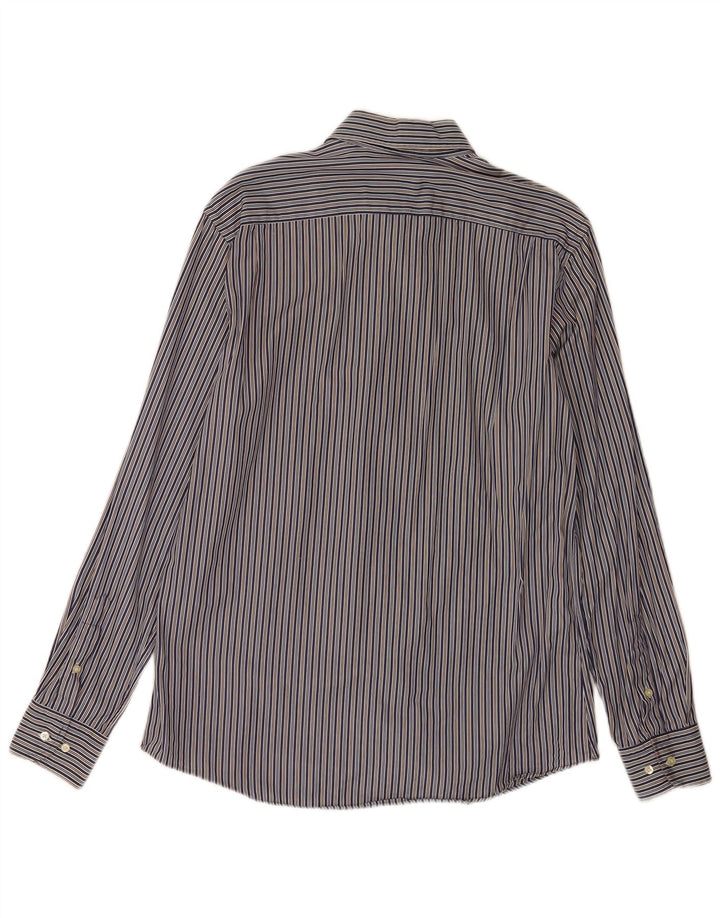 Massimo Dutti Chemise Homme Large Bleu Rayé Coton