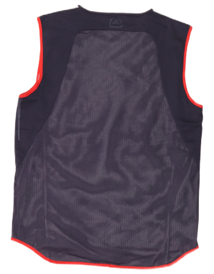 Adidas Mens Climacool Vest Top Large Navy Blue Colourblock Polyester