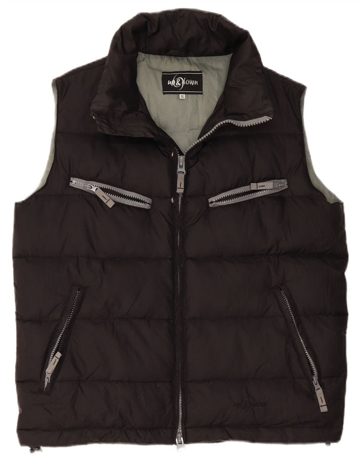 Vintage Mens Padded Gilet Small Black Nylon