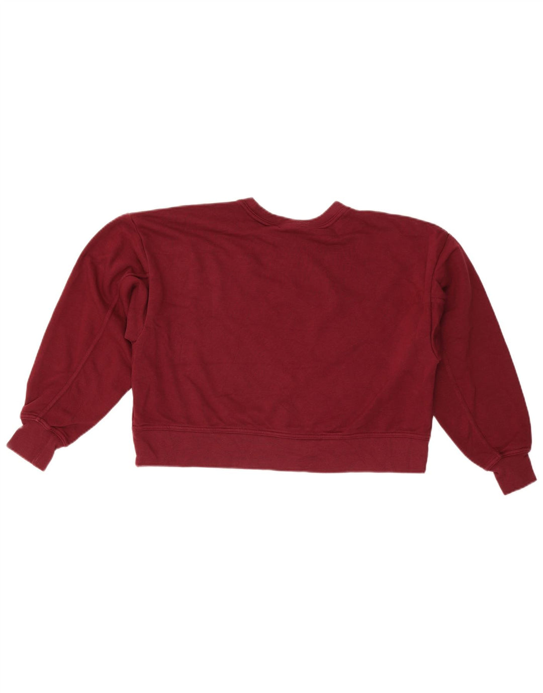 NIKE Womens Oversized Graphic Crop Sweatshirt Jumper UK 10 Small Maroon