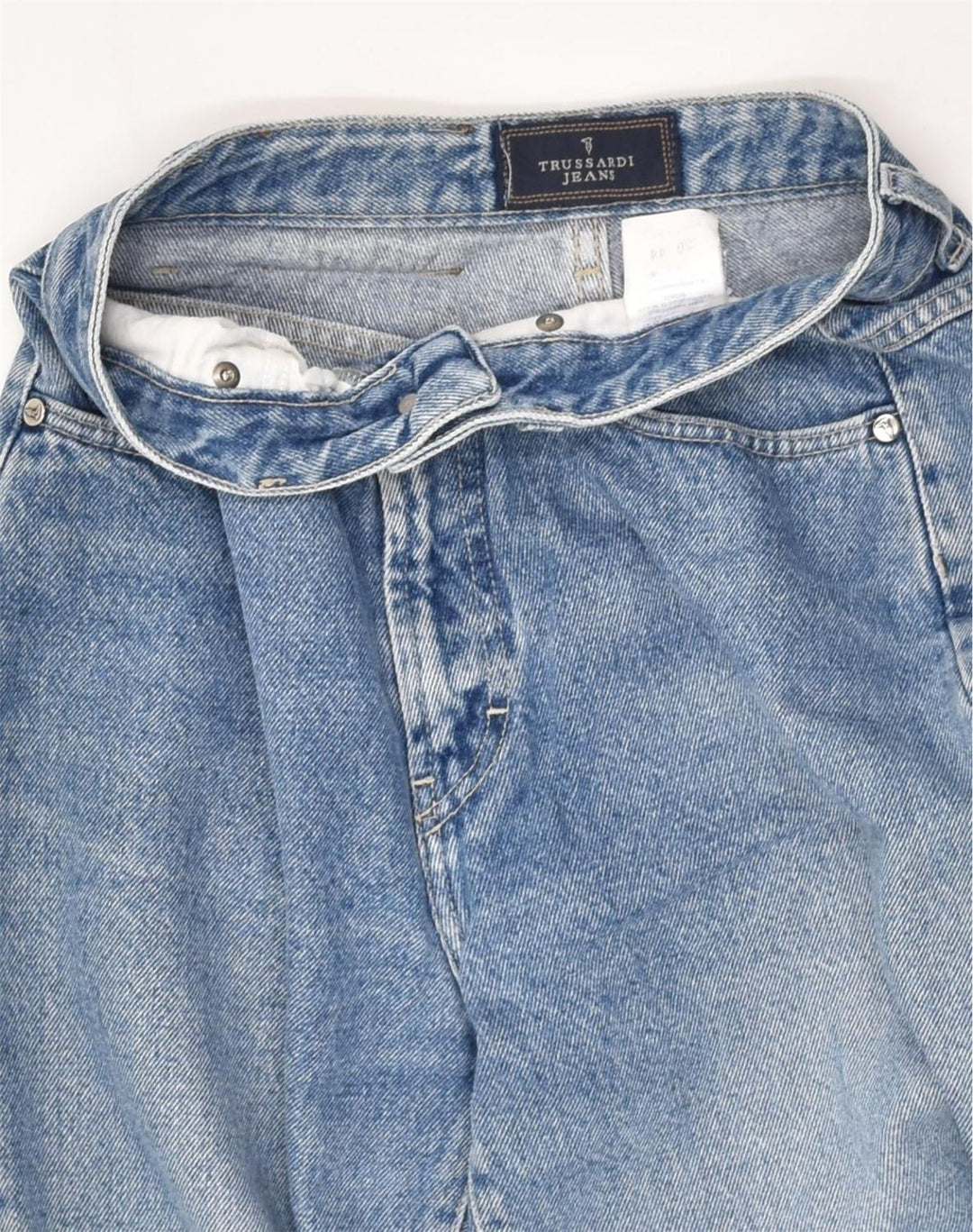 TRUSSARDI Womens Tapered Jeans W26 L29 Blue Cotton | Vintage Trussardi | Thrift | Second-Hand Trussardi | Used Clothing | Messina Hembry 
