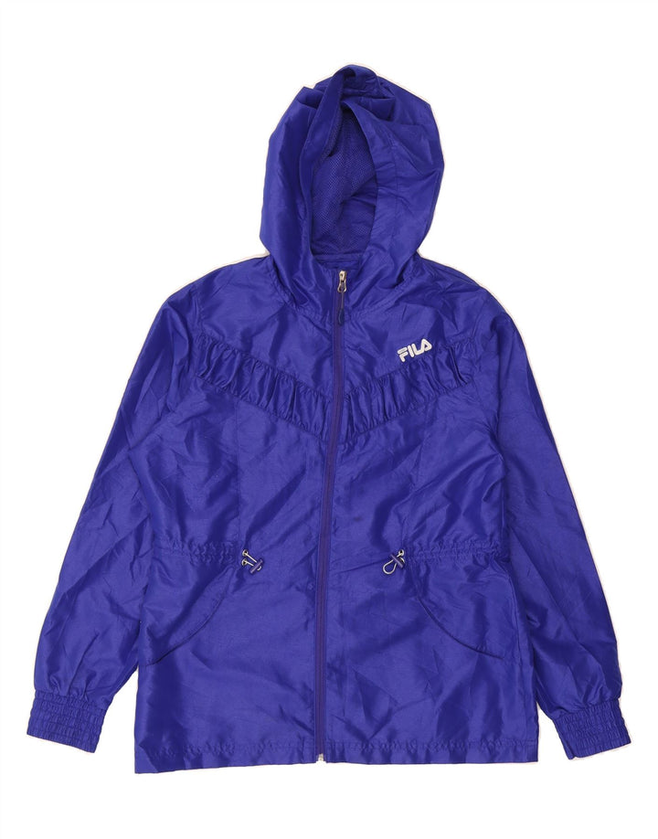 FILA Womens Oversized Hooded Rain Jacket UK 10 Small Navy Blue Polyester Vintage Fila and Second-Hand Fila from Messina Hembry 