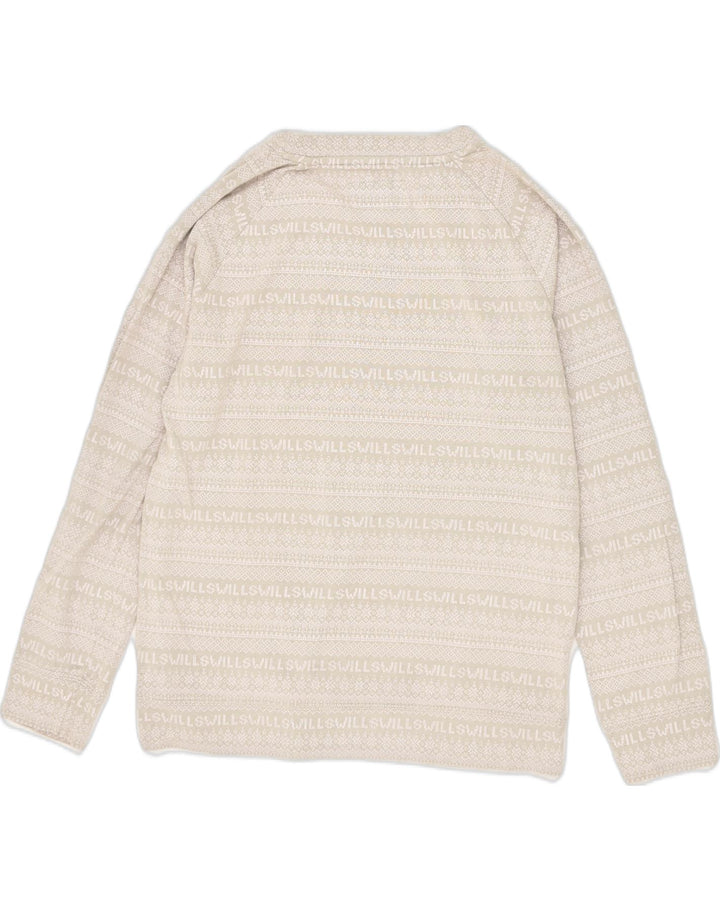 JACK WILLS Womens Graphic Sweatshirt Jumper UK 12 Medium  Grey Striped | Vintage Jack Wills | Thrift | Second-Hand Jack Wills | Used Clothing | Messina Hembry 