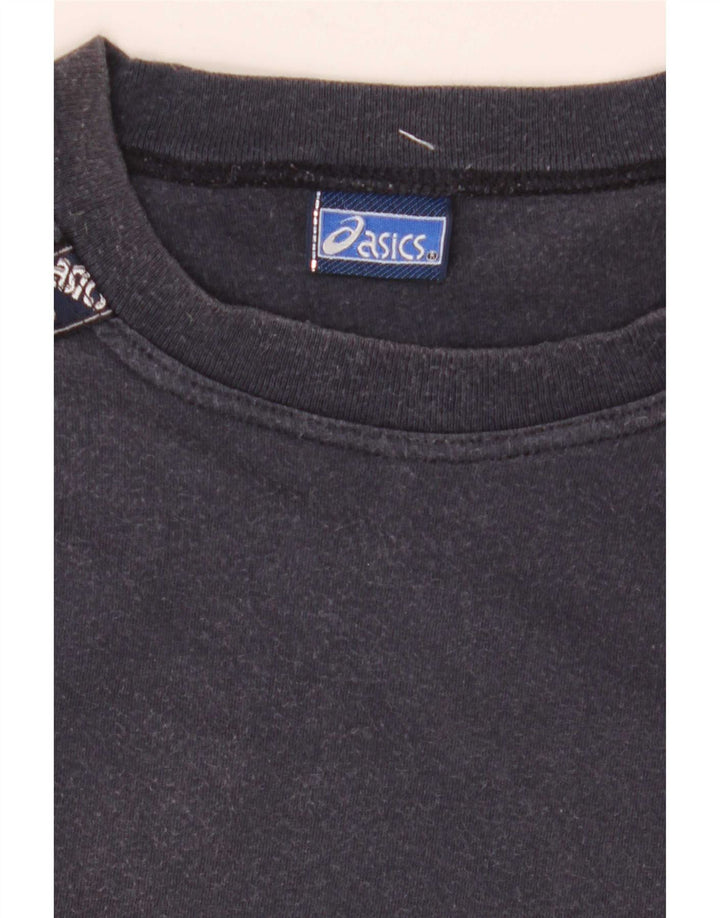 Asics Mens Graphic T-Shirt Top Medium Navy Blue Cotton