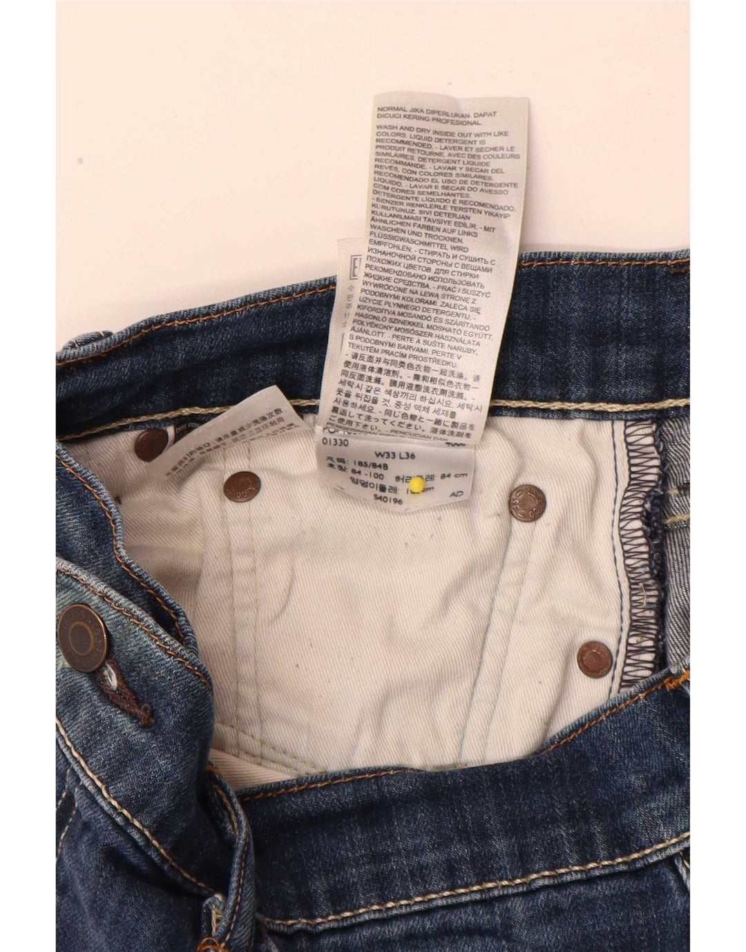 Levi's Mens 504 Straight Jeans W34 L36 Blue Cotton
