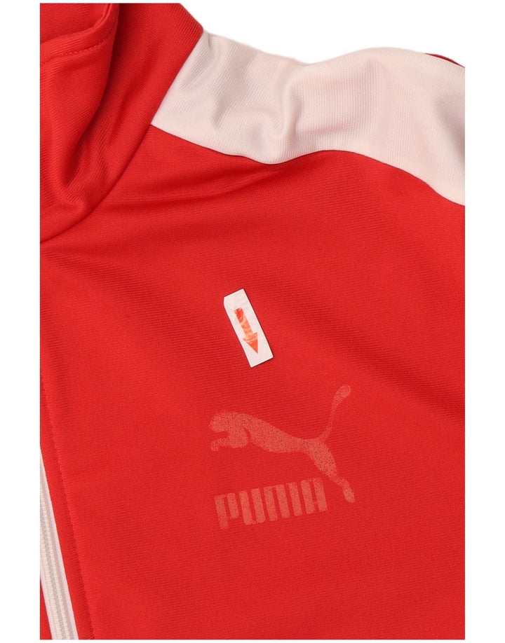 Puma Mens Tracksuit Top Jacket Médio Vermelho Colorblock Poliéster