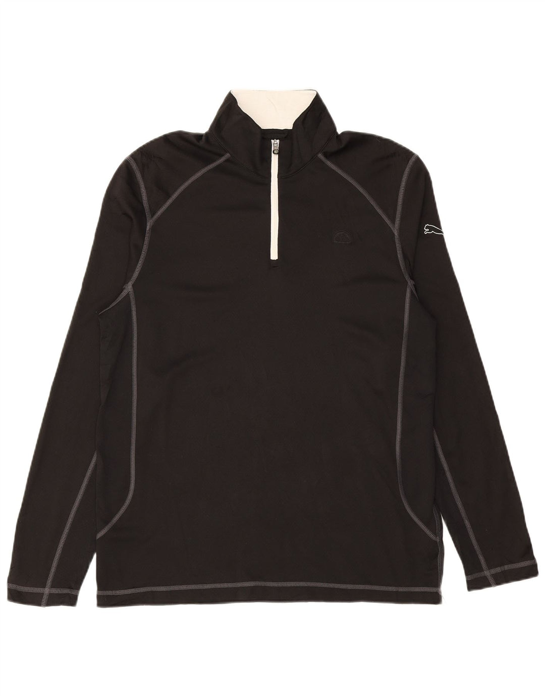 Puma Herre Zip Neck Pullover Træningsdragt Top Stor Sort