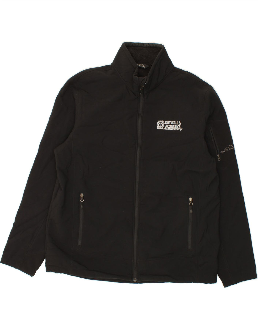 EDDIE BAUER Mens Graphic Windbreaker Jacket UK 44 2XL Black Polyester Vintage Eddie Bauer and Second-Hand Eddie Bauer from Messina Hembry 