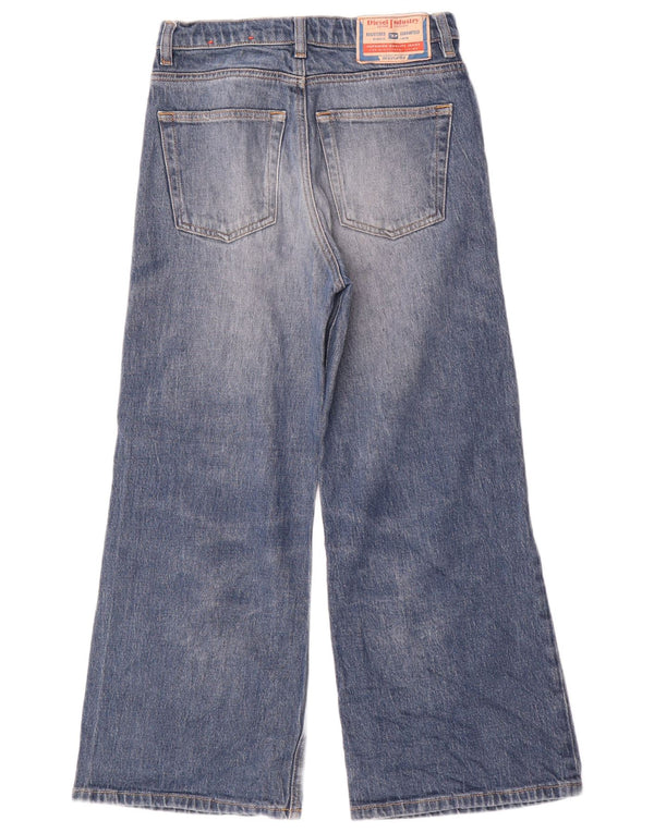 Jeans à jambe large en détresse pour garçons Diesel 9-10 ans W26 L24 coton bleu