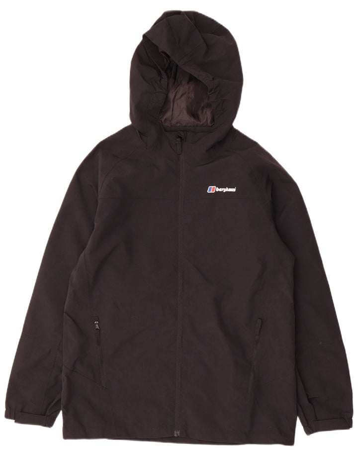Berghaus Veste de pluie à capuche garçon 12-13 ans Noir Polyester