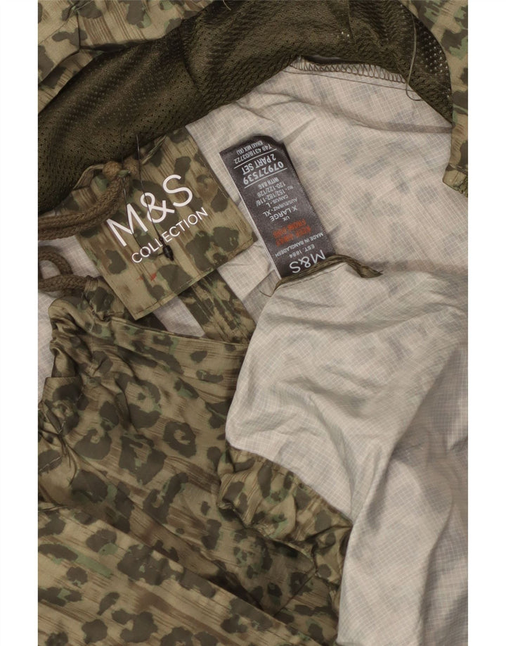 Marks & Spencer Womens Oversized Parka Jacket UK 18 XL Khaki Animal Print