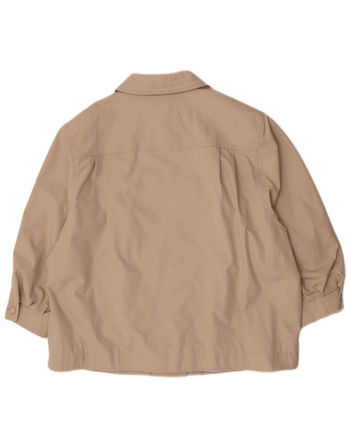 Sobretudo curto feminino Louisoder EU 50 3XL poliéster bege