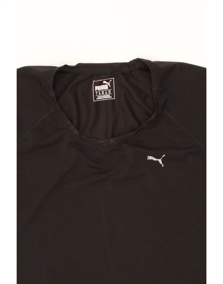 PUMA Womens T-Shirt Top UK 14 Medium Black Polyester Vintage Puma and Second-Hand Puma from Messina Hembry 