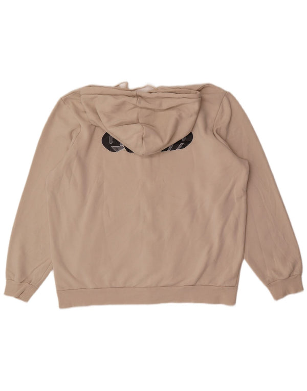 Puma Mens Graphic Zip Hoodie Sweater Large Beige Cotton