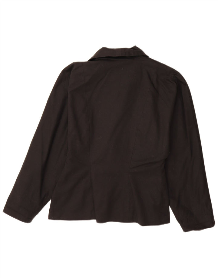 C & A Womens 1 Button Blazer Jacket EU 40 Medium Black Cotton