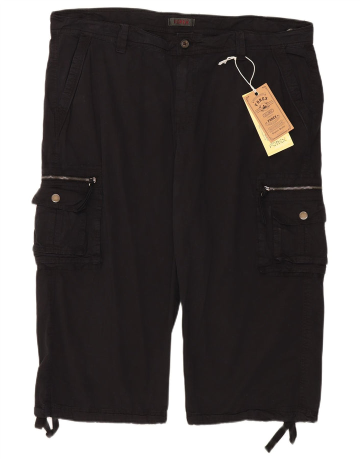 Forex Mens Cargo Shorts W40 XL Black Cotton