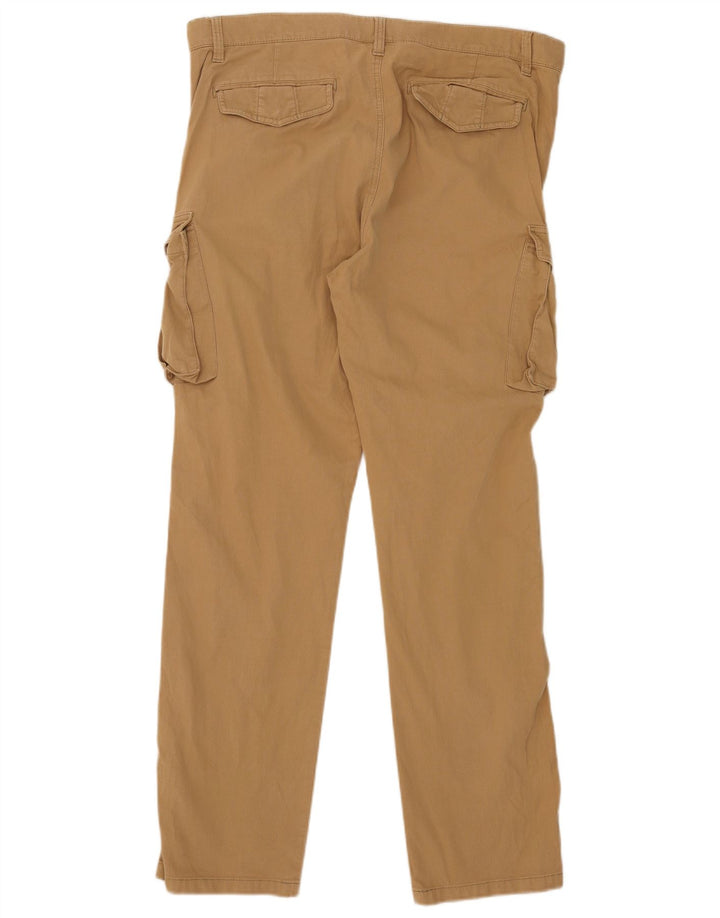 Benetton Mens Straight Cargo Trousers W36 L31 Beige