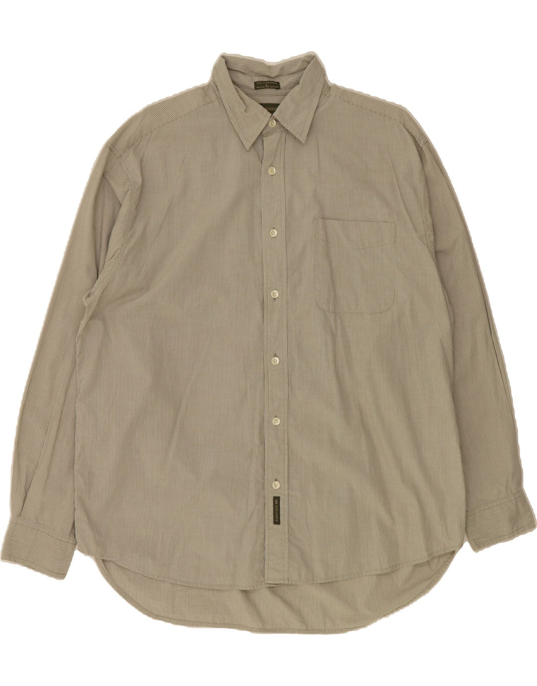 DOCKERS Mens Shirt Large Grey Pinstripe Cotton Vintage Dockers and Second-Hand Dockers from Messina Hembry 