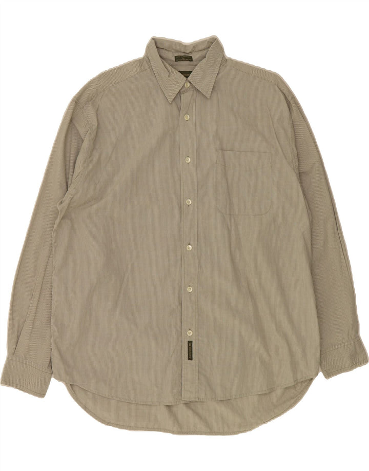 DOCKERS Mens Shirt Large Grey Pinstripe Cotton Vintage Dockers and Second-Hand Dockers from Messina Hembry 
