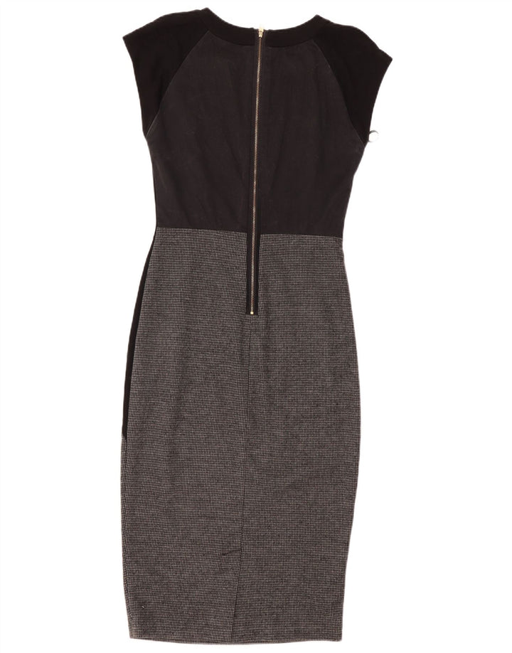 Ted Baker Womens Bodycon Dress Size 2 Small Black Colourblock Polyester