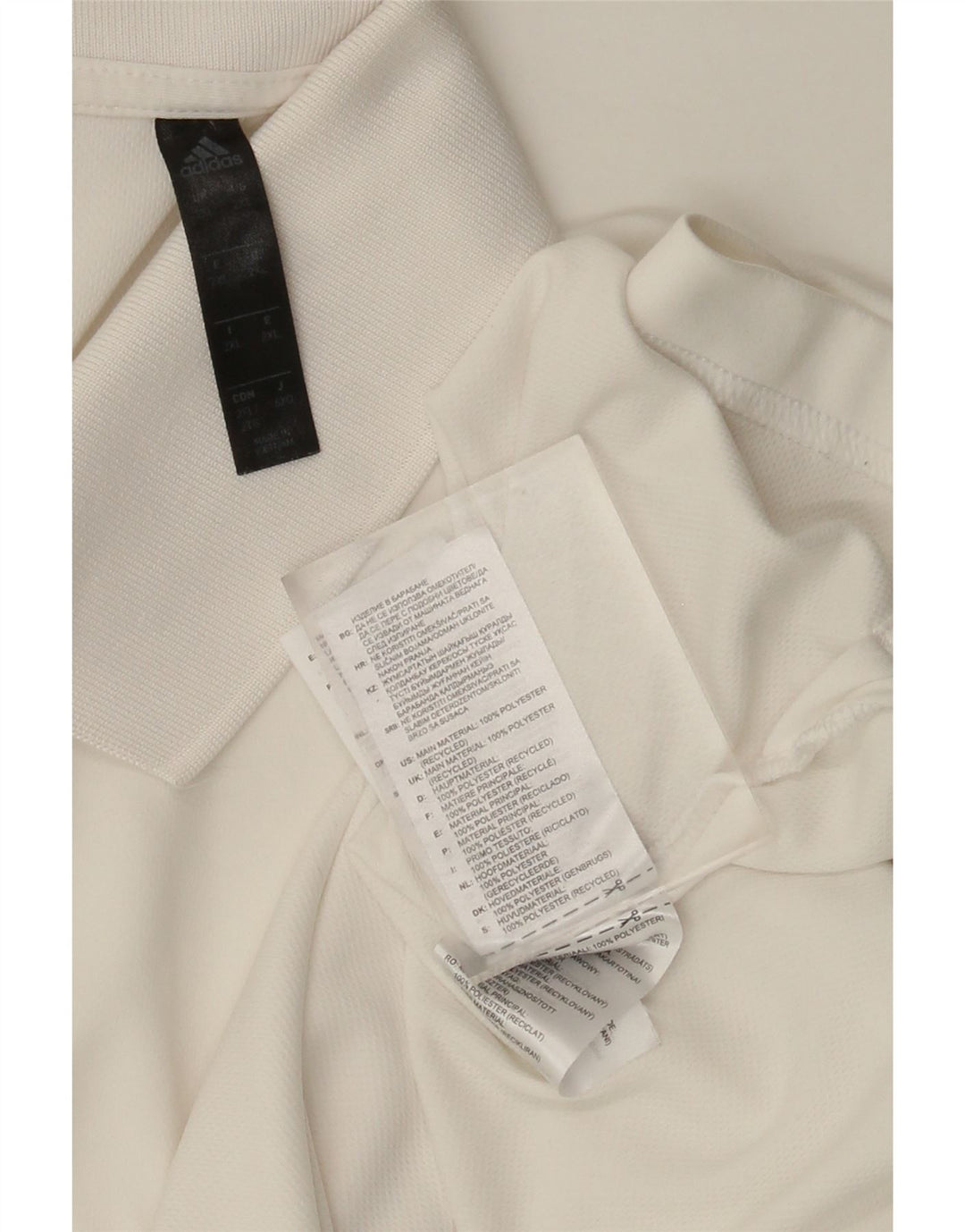Adidas Mens Polo Shirt 2XL White Polyester