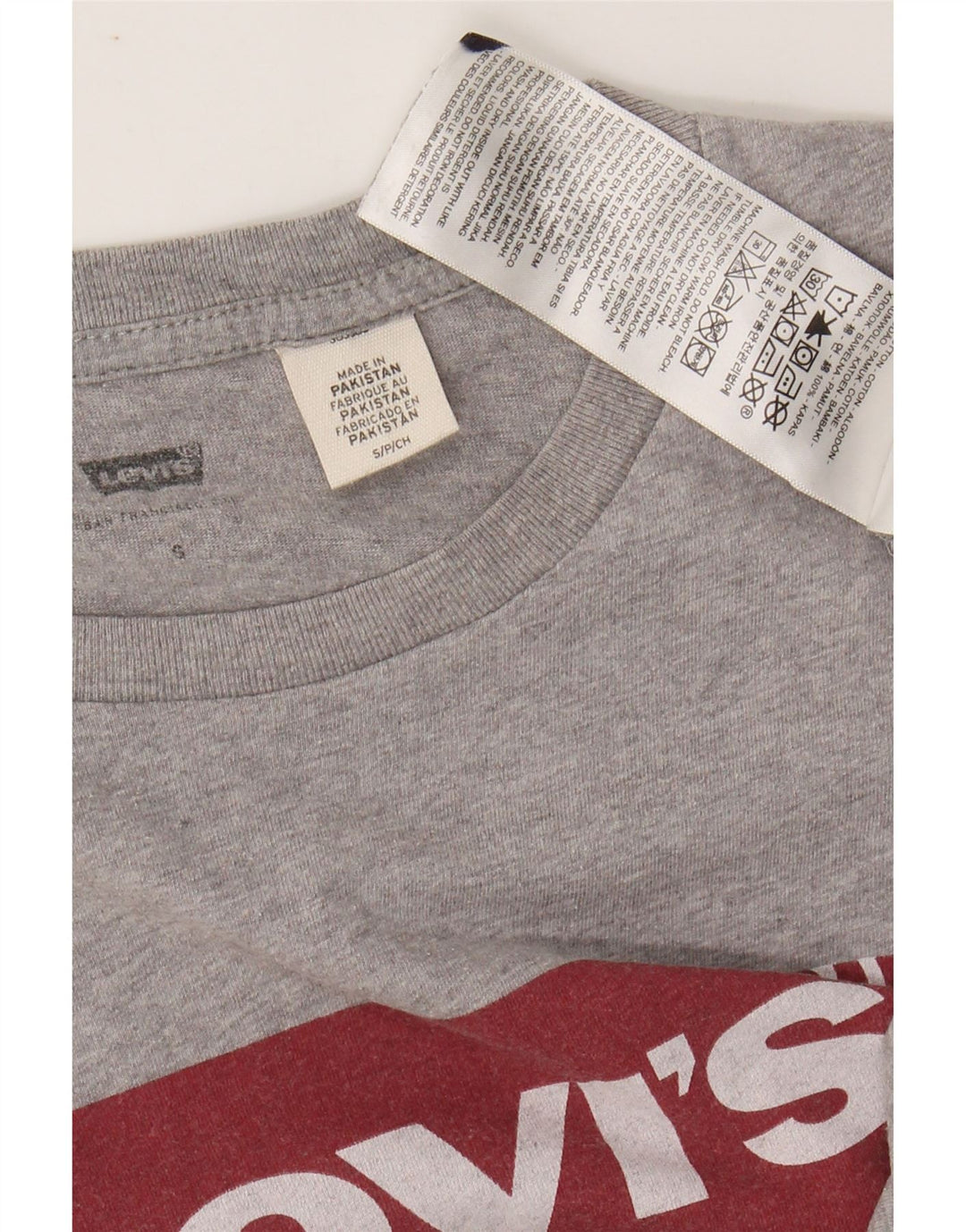 LEVI'S Mens Graphic T-Shirt Top Small Grey Cotton