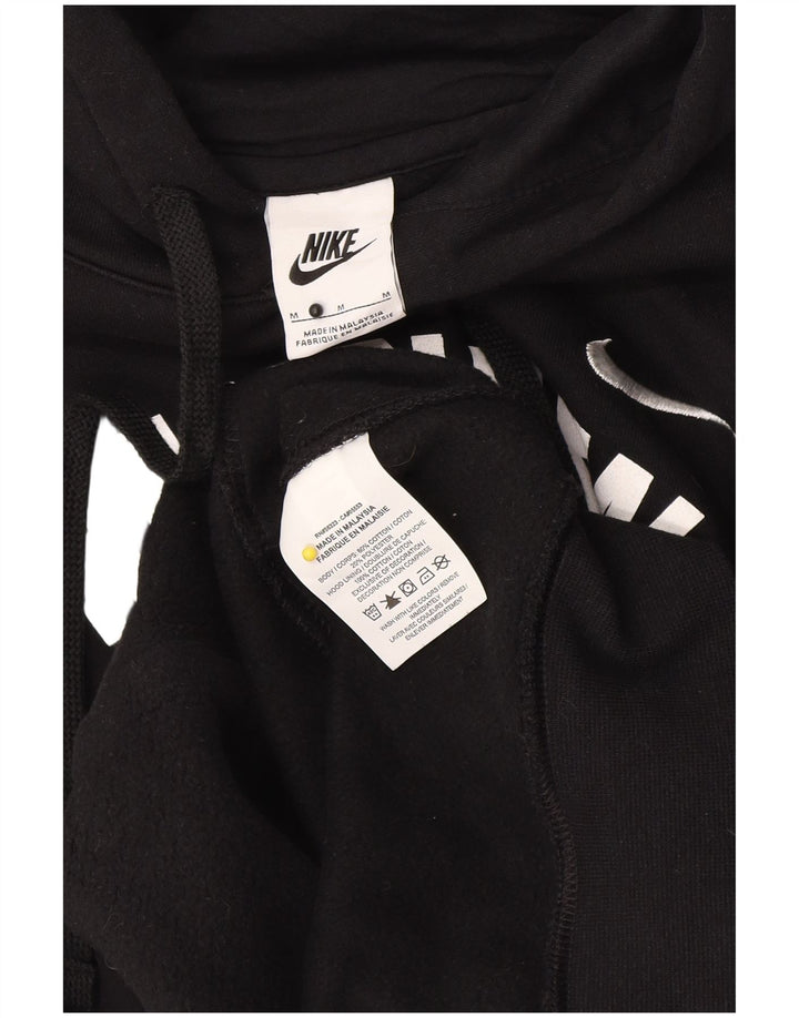 Nike Mens Graphic Hoodie Jumper Medium Black Cotton