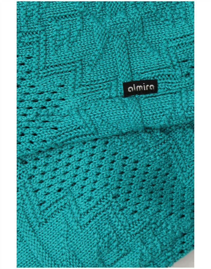ALMIRA Womens Crew Neck Jumper Sweater IT 44 Medium Turquoise Cotton