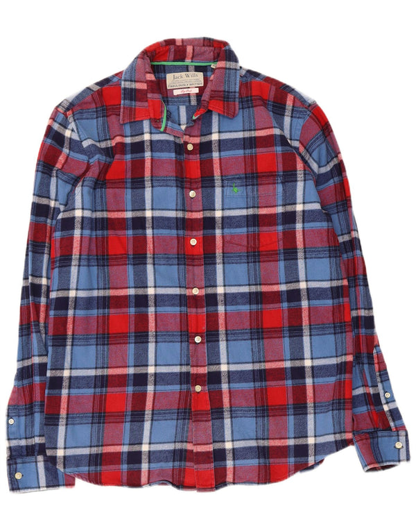 Camicia in flanella da uomo Jack Wills piccola in cotone scozzese multicolore