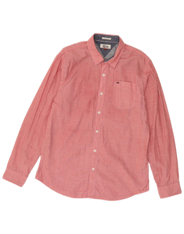 Tommy Hilfiger Chemise Regular Fit Homme Coton Rose Large