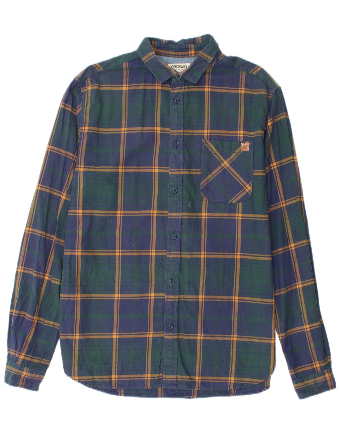 Jack & Jones Herre flannelskjorte Stor marineblå ternet
