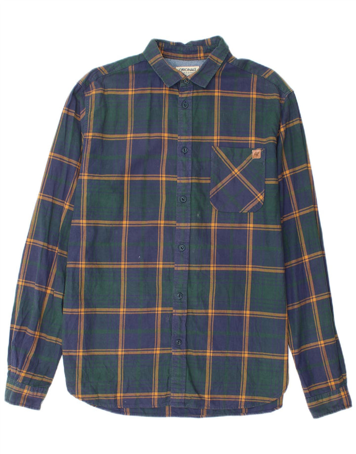 Jack & Jones Herre flannelskjorte Stor marineblå ternet