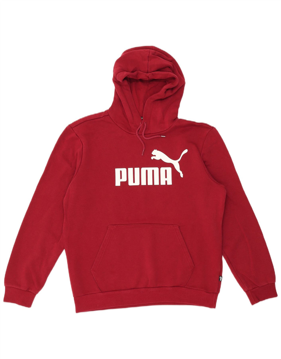 PUMA Mens Graphic Hoodie Jumper Medium Maroon Cotton