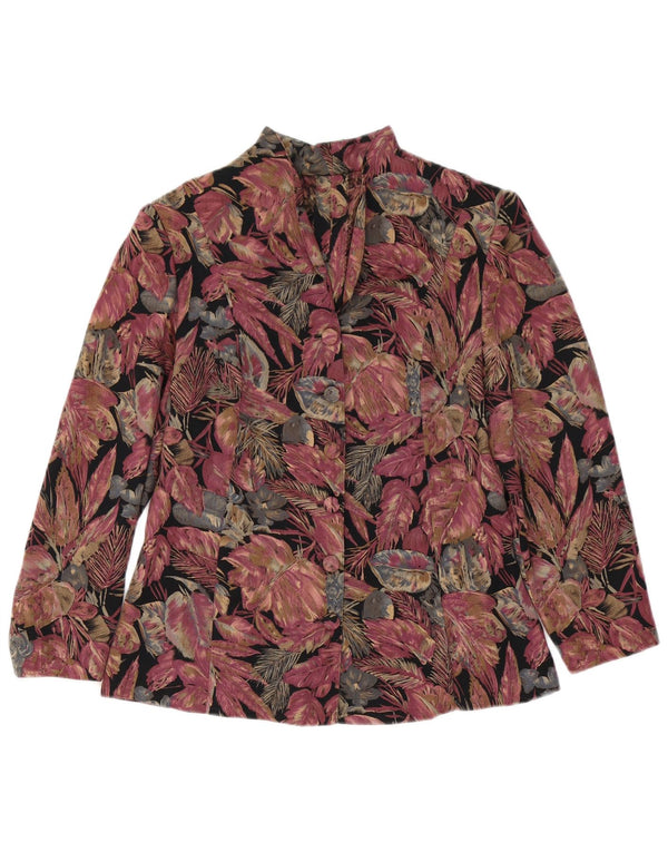 Vintage Damen Cardigan Top UK 12 Medium Mehrfarbig geblümt