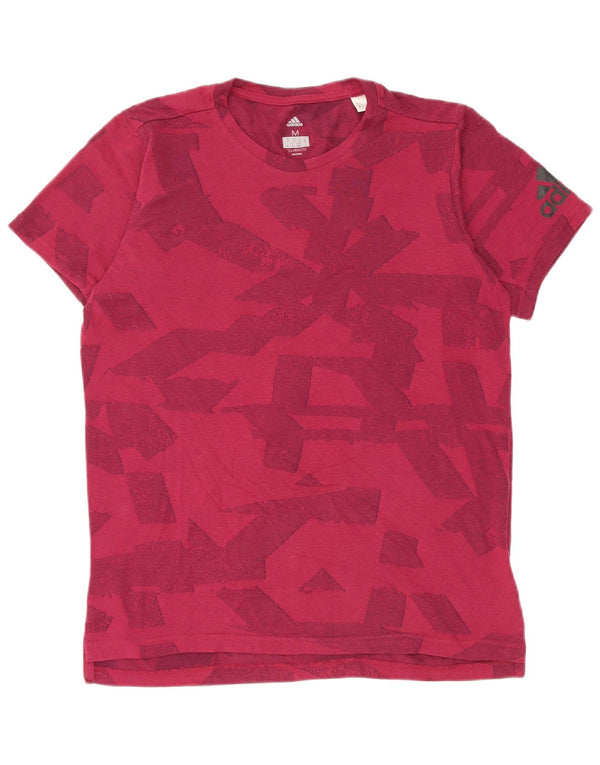 Adidas Mens Climalite Graphic Camiseta Top Medio Borgoña Geométrico